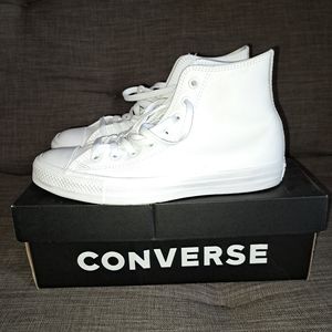 Pure white CONVERSE sneakers (mens 8.5/womens 10.5)